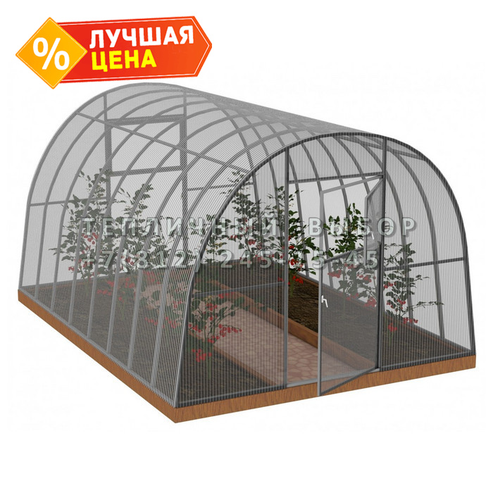 Теплица из поликарбоната Усиленная Арочная 3х12 h=2.1 м профиль 20х20 мм