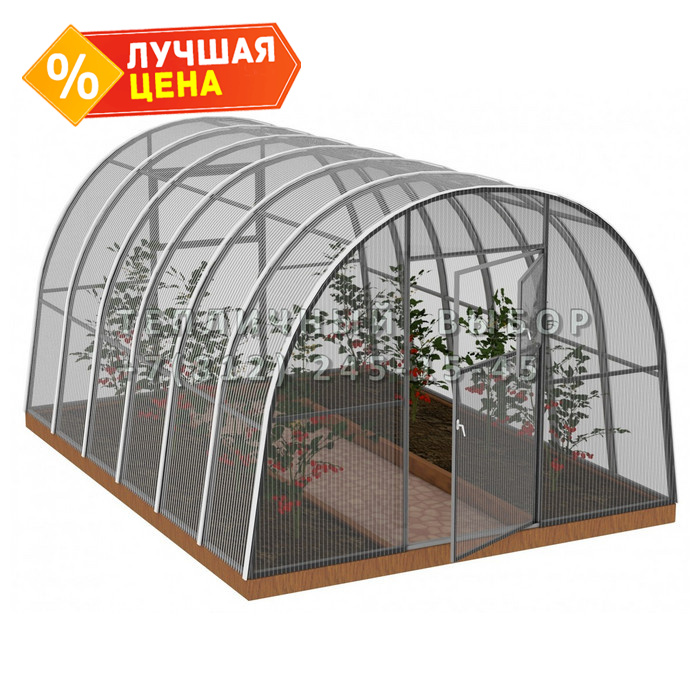 Теплица из поликарбоната Усиленная Арочная 2,5х4 h=2 м профиль 25х25 мм 