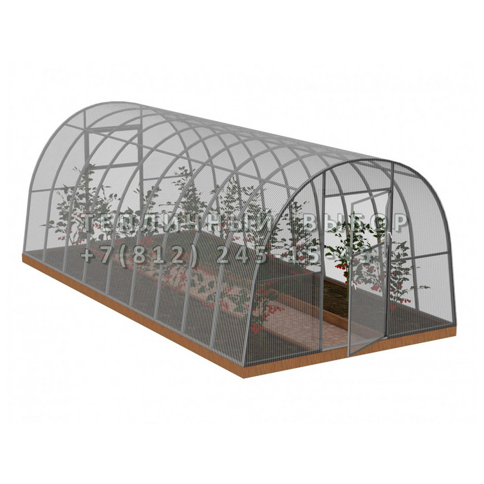 Теплица из поликарбоната Усиленная Арочная 3х6 h=2.1 м профиль 20х20 мм